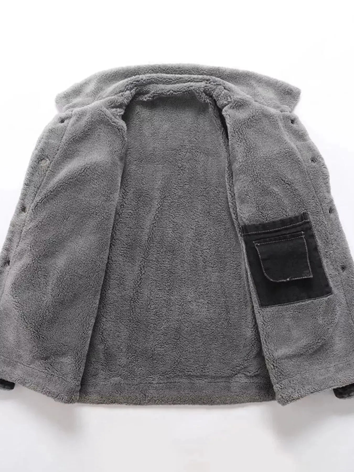 Men's Plus Size Button Up Sherpa Lined Denim Jacket - Plush Fashion Hub
