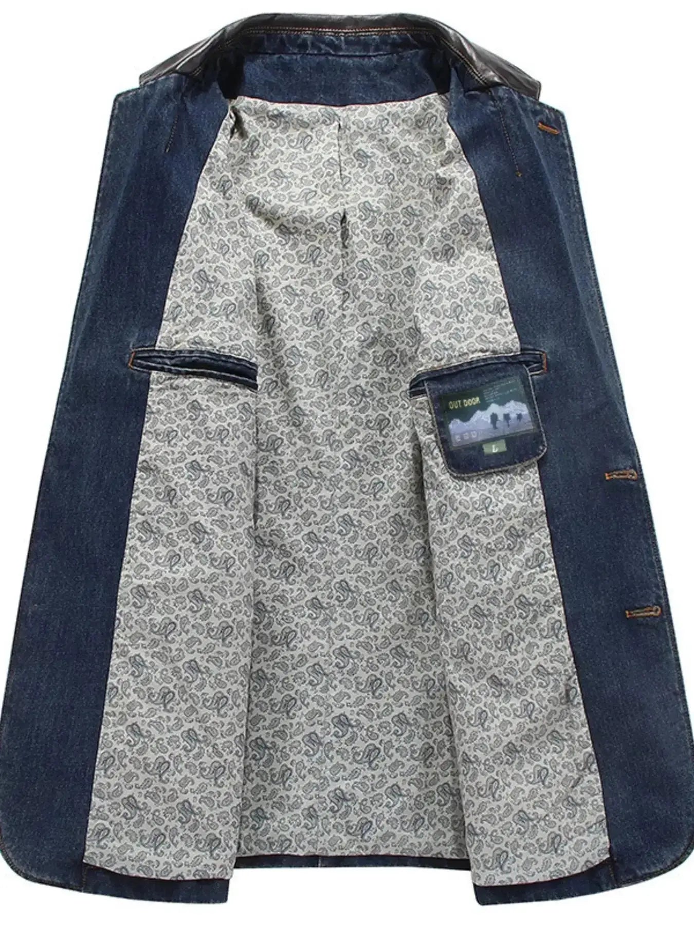 Men's Plus Size Button Up Denim Blazer - Plush Fashion Hub