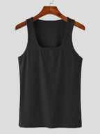 Men's Square Neck Wide Strap Tank - Plush Fashion Hub