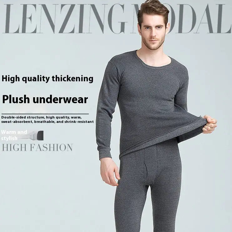 Men's Thermal Underwear Fleece-lined Thickened Long Johns Top & Bottom Social Buzz eSIMs