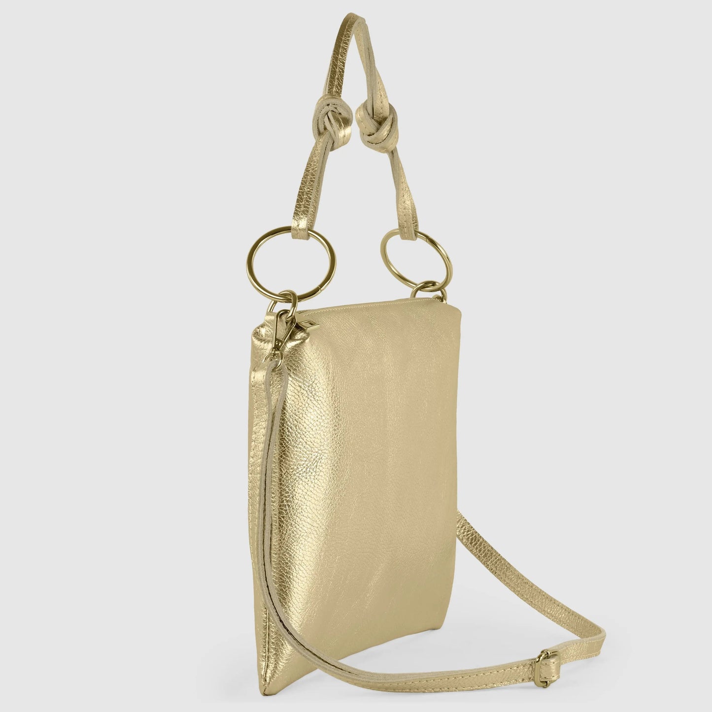 Metallic Calf Leather Shoulder Bag TAKEASY