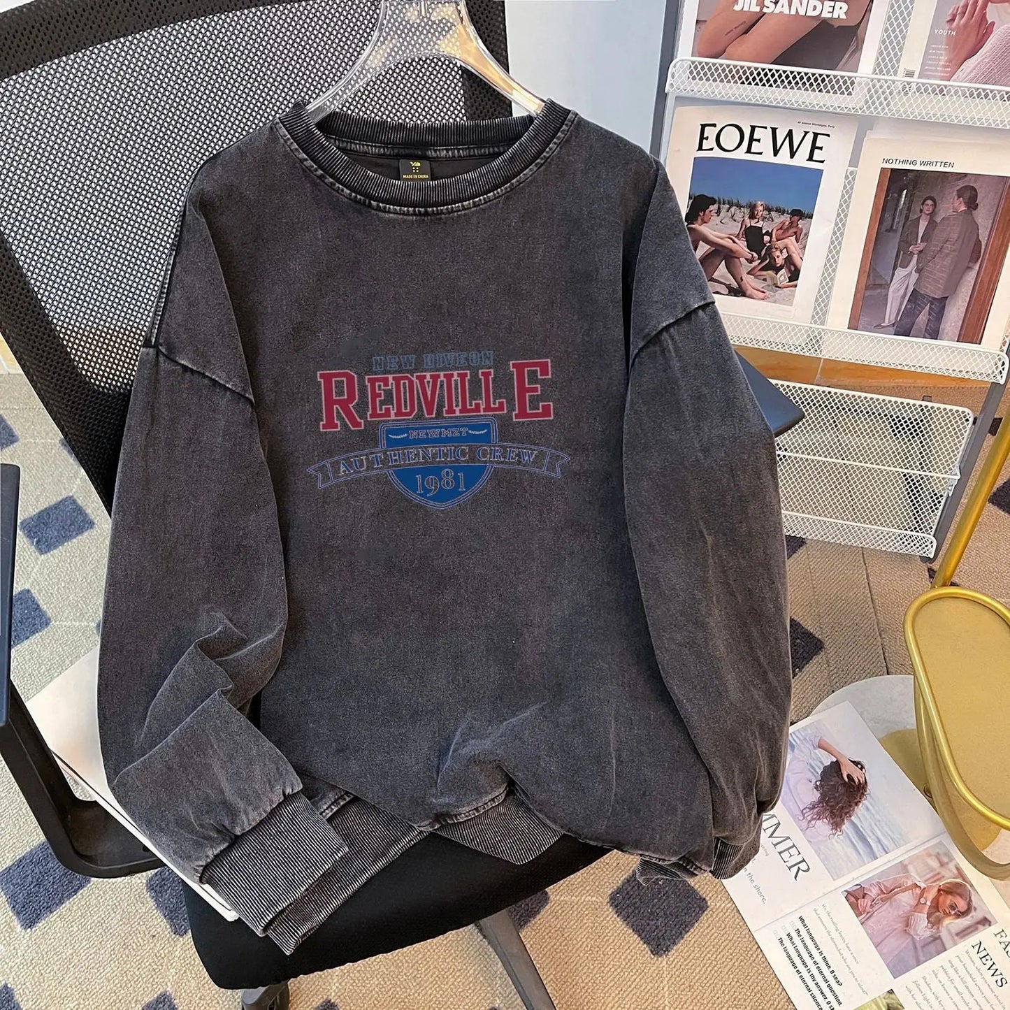 Mid Length Vintage Fleece Lined Composite round Neck Women Long Sleeve Autumn Winter Padded Top Perfecsy