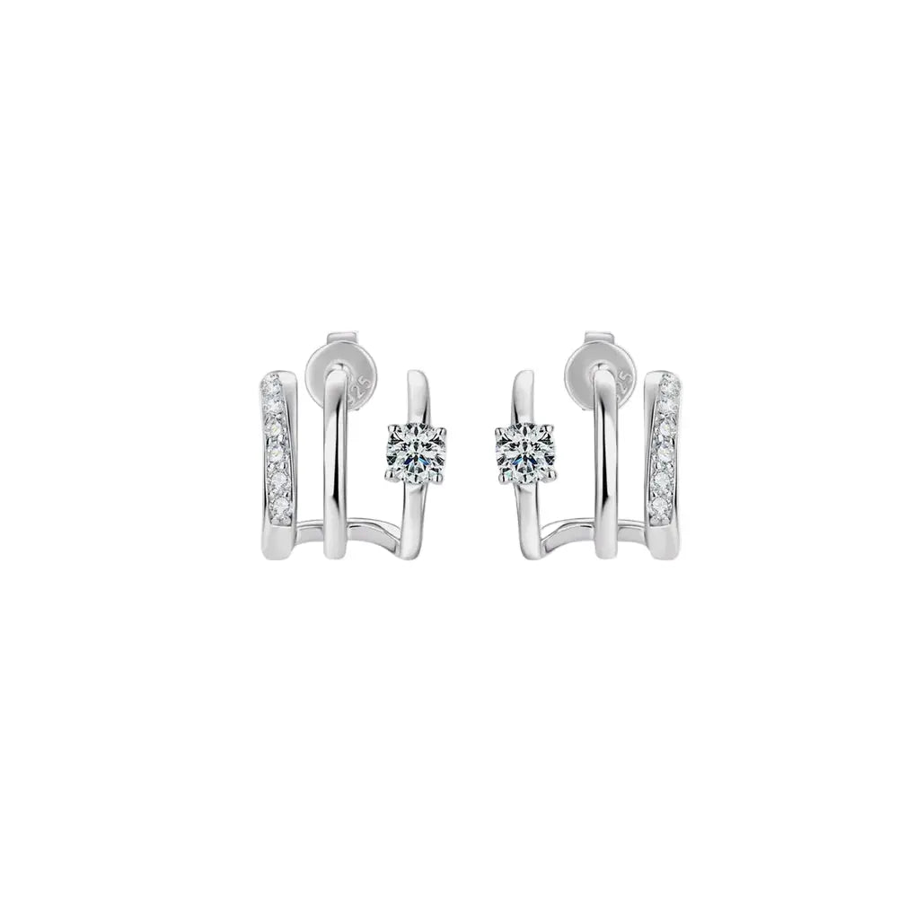 Moissanite 925 Sterling Silver Earrings - Plush Fashion Hub