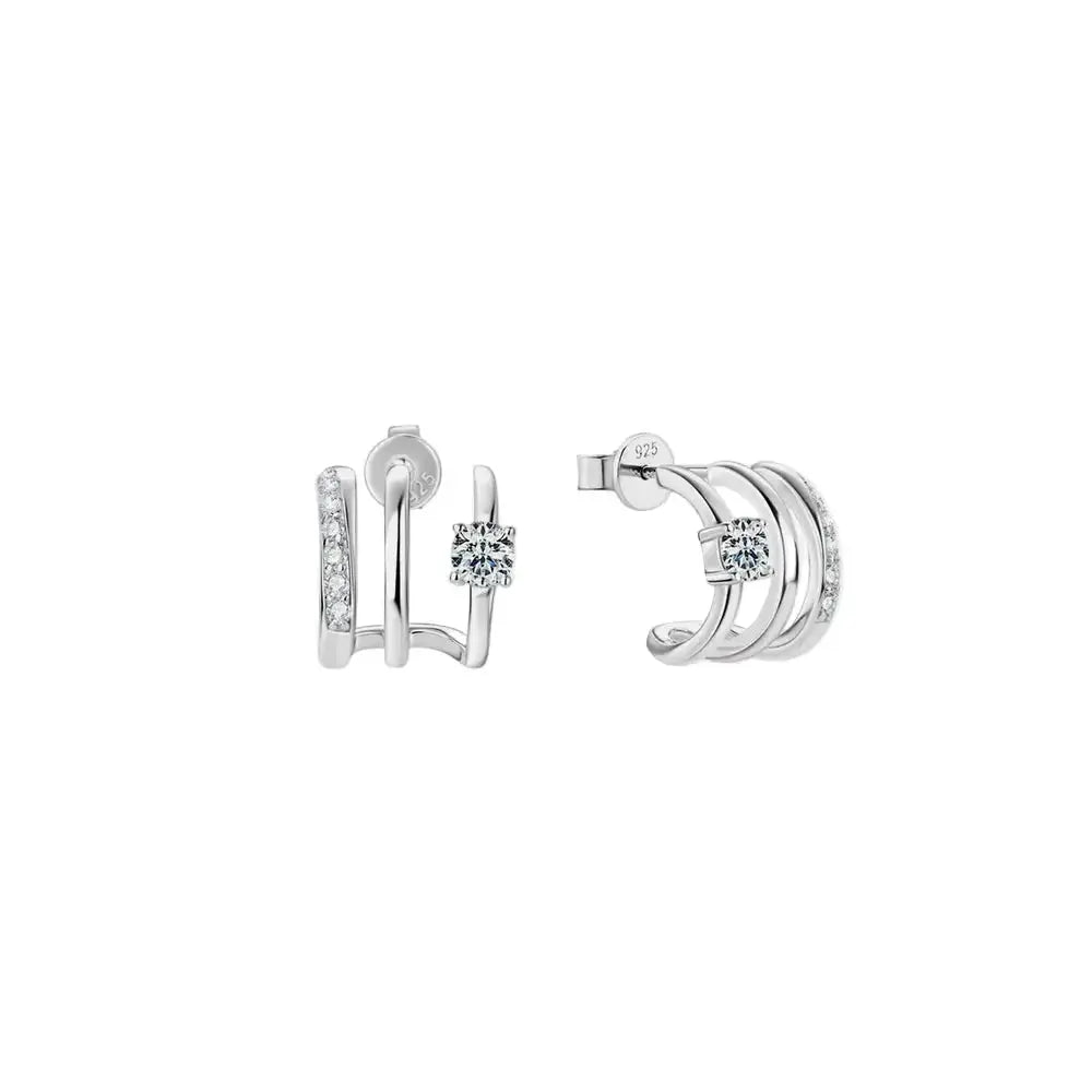 Moissanite 925 Sterling Silver Earrings - Plush Fashion Hub