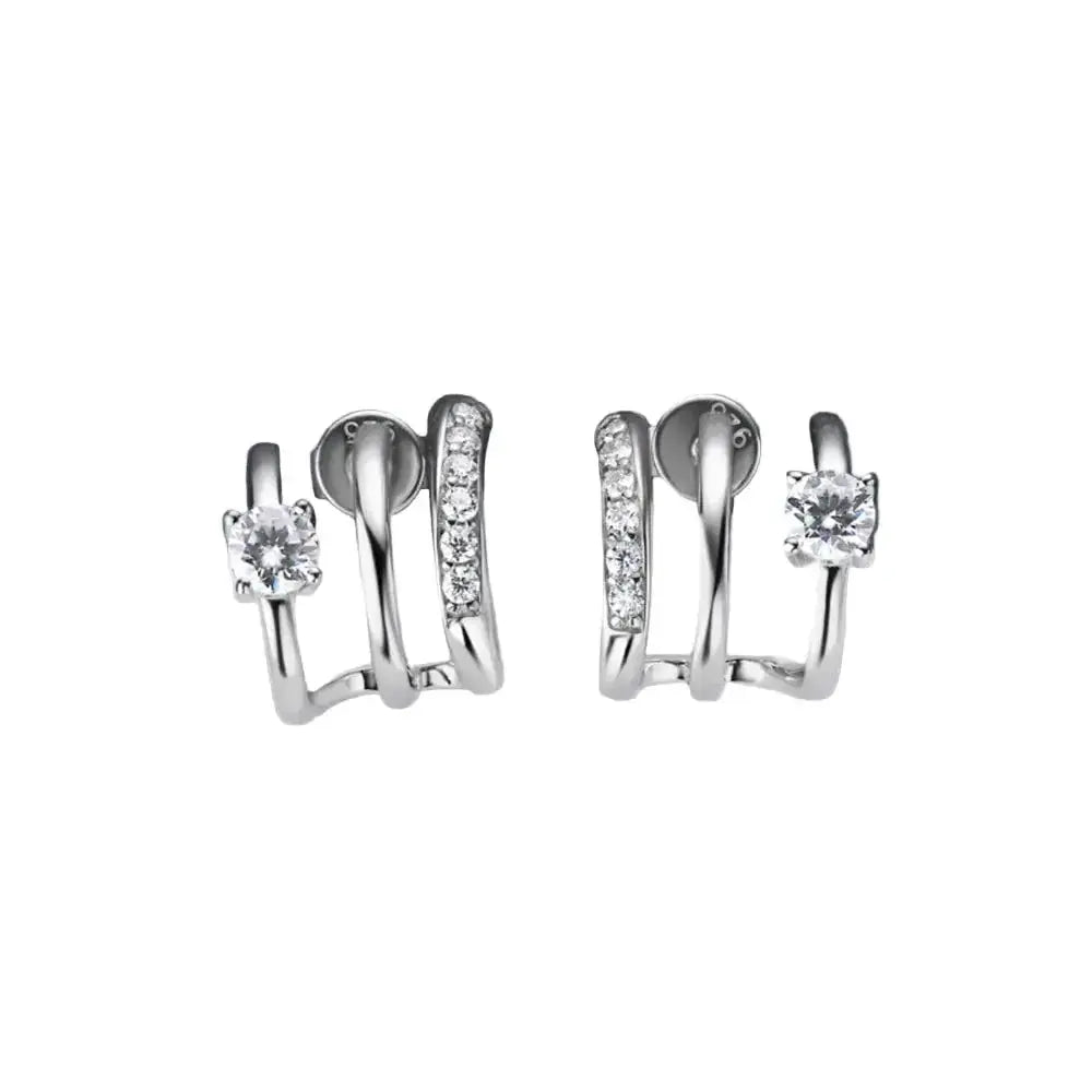 Moissanite 925 Sterling Silver Earrings - Plush Fashion Hub