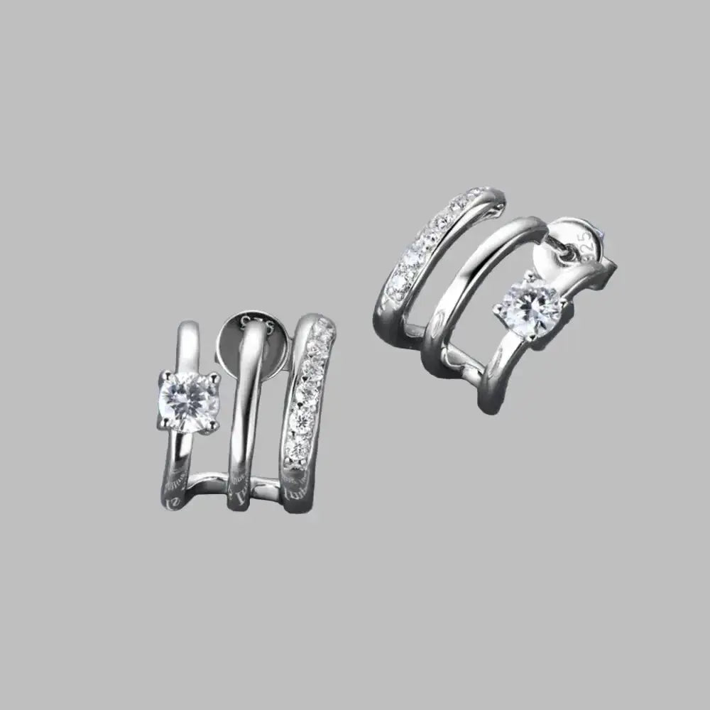 Moissanite 925 Sterling Silver Earrings - Plush Fashion Hub