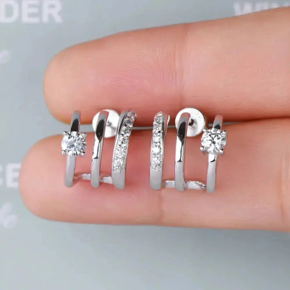 Moissanite 925 Sterling Silver Earrings - Plush Fashion Hub
