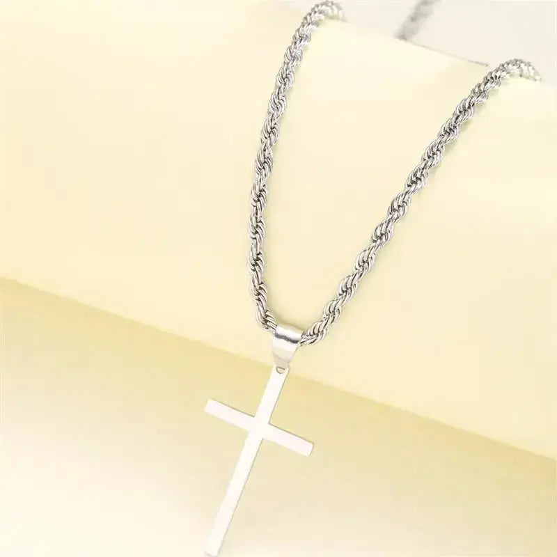 New Cross Pendant Necklace for Men Women Minimalist Gold Jewelry - Plush Fashion Hub