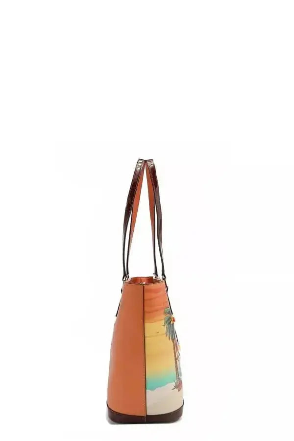 Nicole Lee USA Tropical Beach House Print Shopper Bag - Plush Fashion Hub
