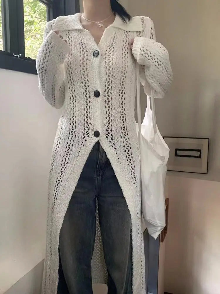 Open-Knit Cardigan Jacket Plush Fashion Hub
