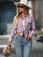 Plaid Button-Down Oversized Shirt - Plush Fashion Hub