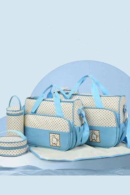 Oxford Cloth Contrast 4 Piece Bag Set - Plush Fashion Hub