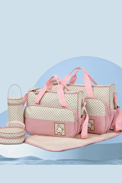 Oxford Cloth Contrast 4 Piece Bag Set - Plush Fashion Hub