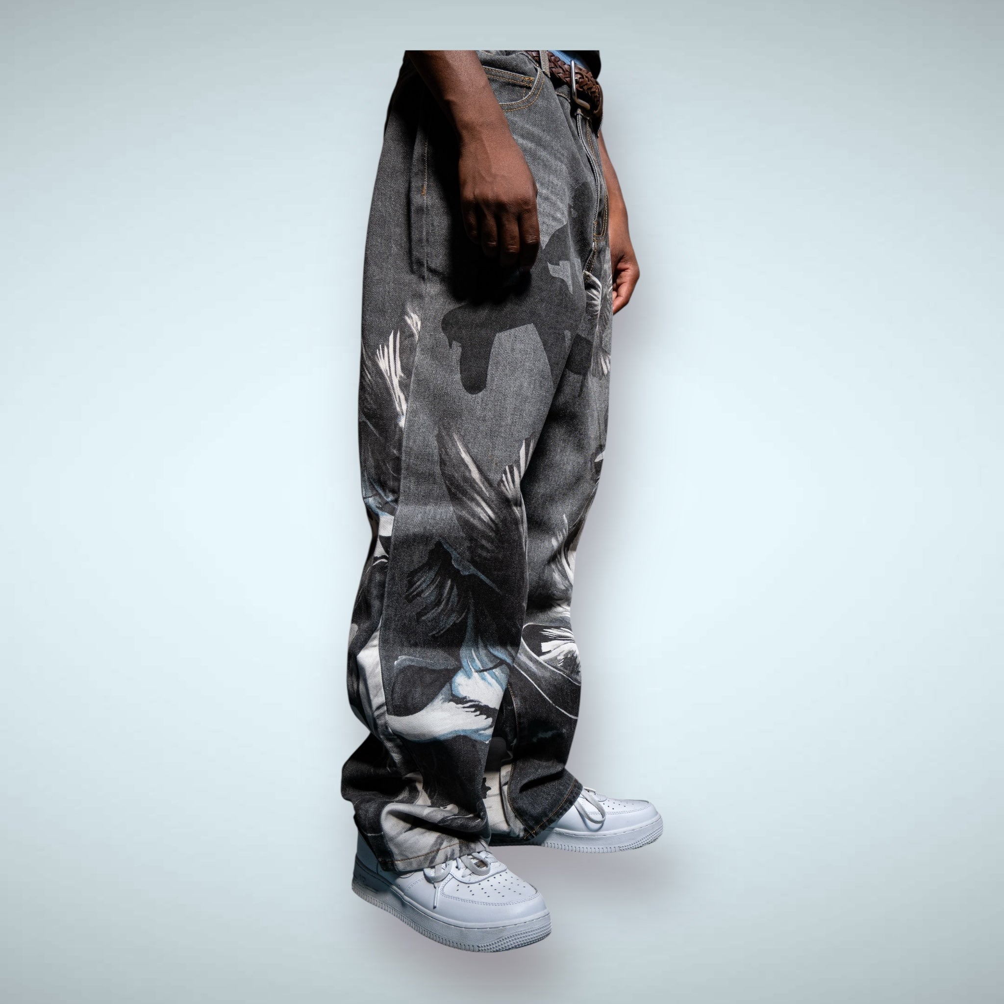 RM204B - Graphic Printed Baggy Jeans ARMOR JEANS