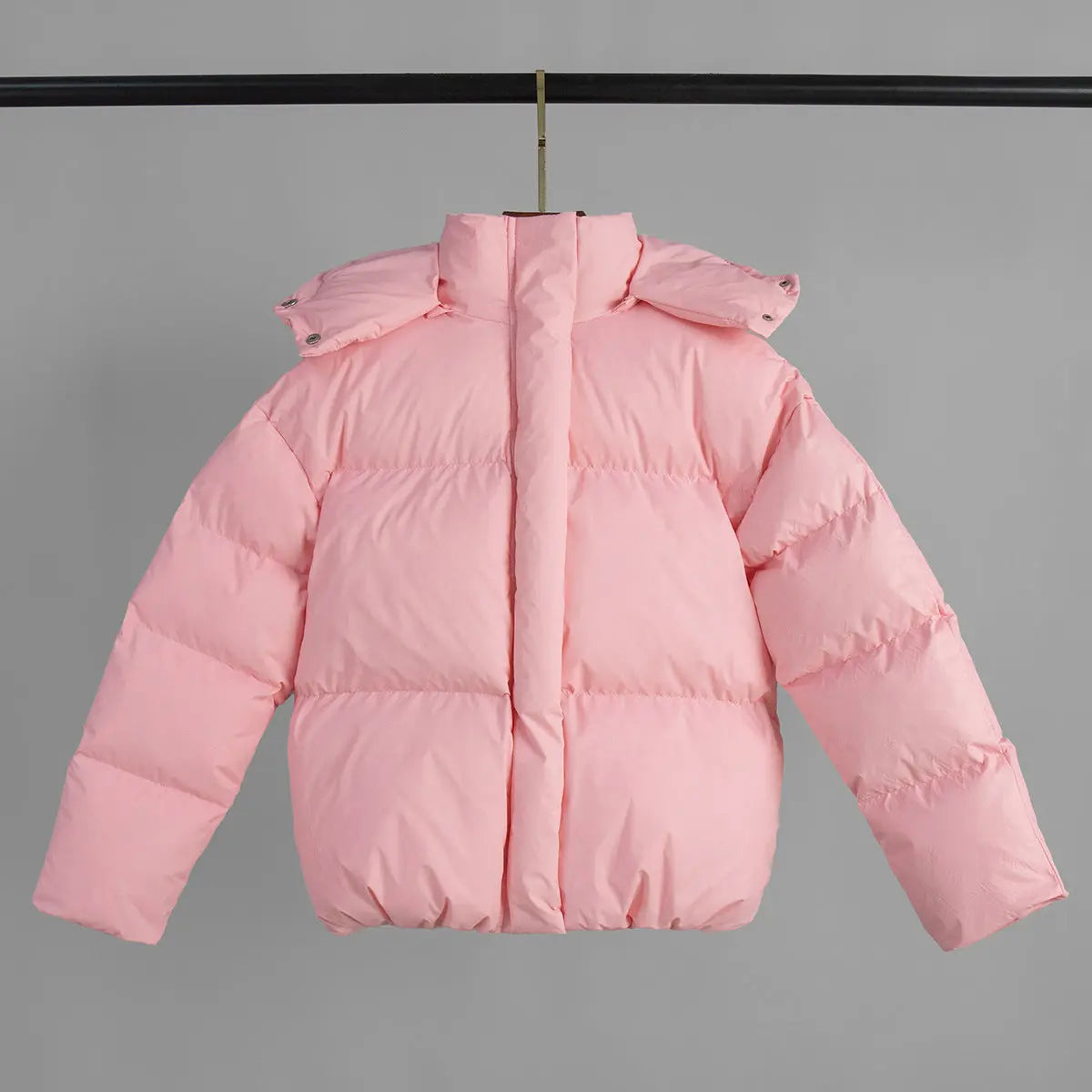 Pink Hooded Cotton Jacket Winter Thickened Puffer Jacket Coat Thermal Cotton Padded Coat Perfecsy