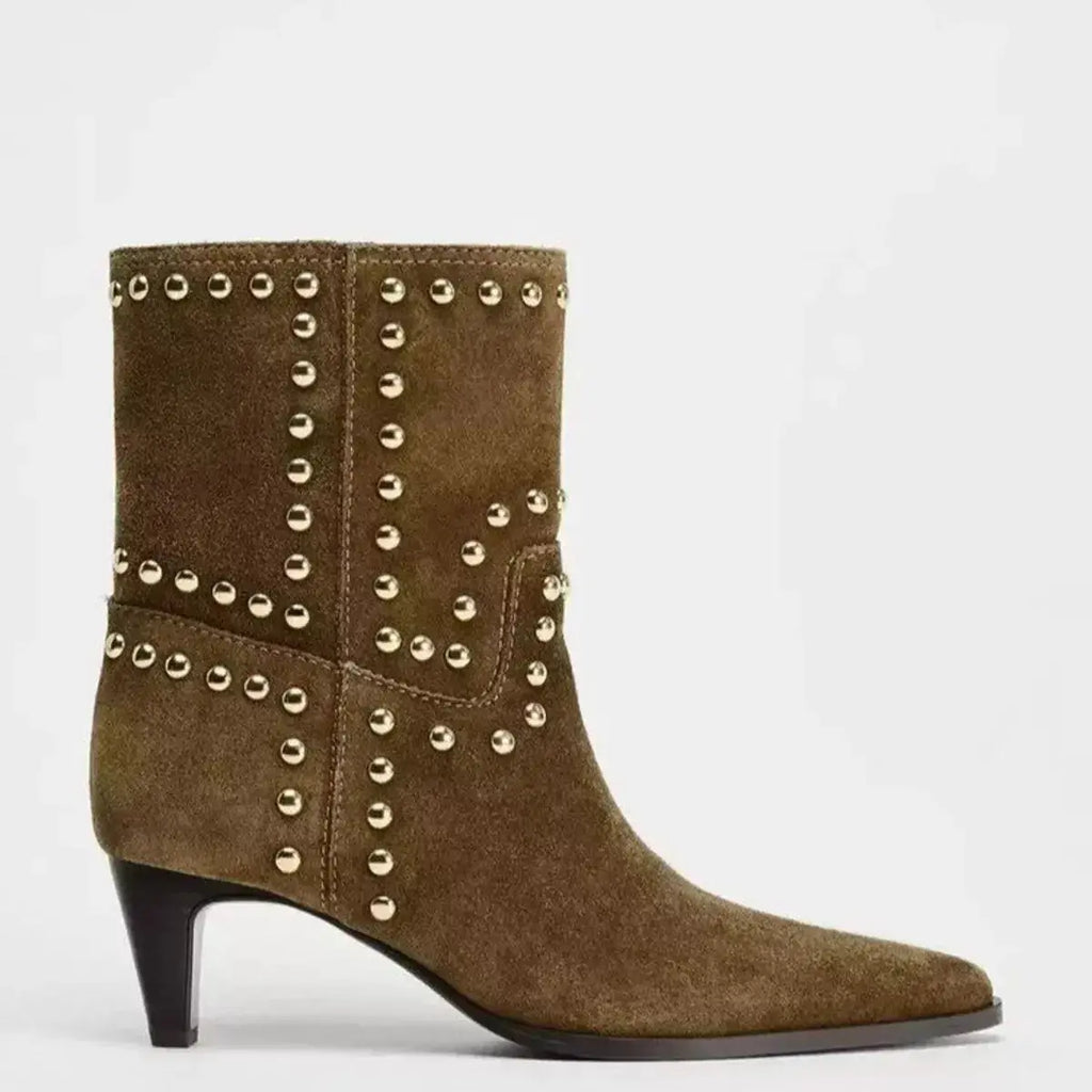 Point Toe Kitten Heels Boots - Plush Fashion Hub