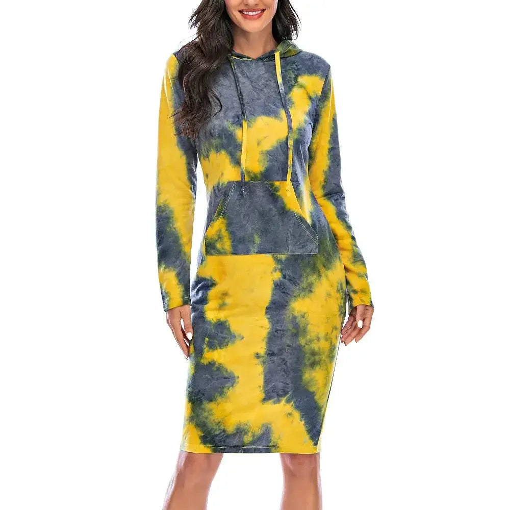 Popular Tie-dye Hooded Long Sleeve Sweater - Plush Fashion Hub