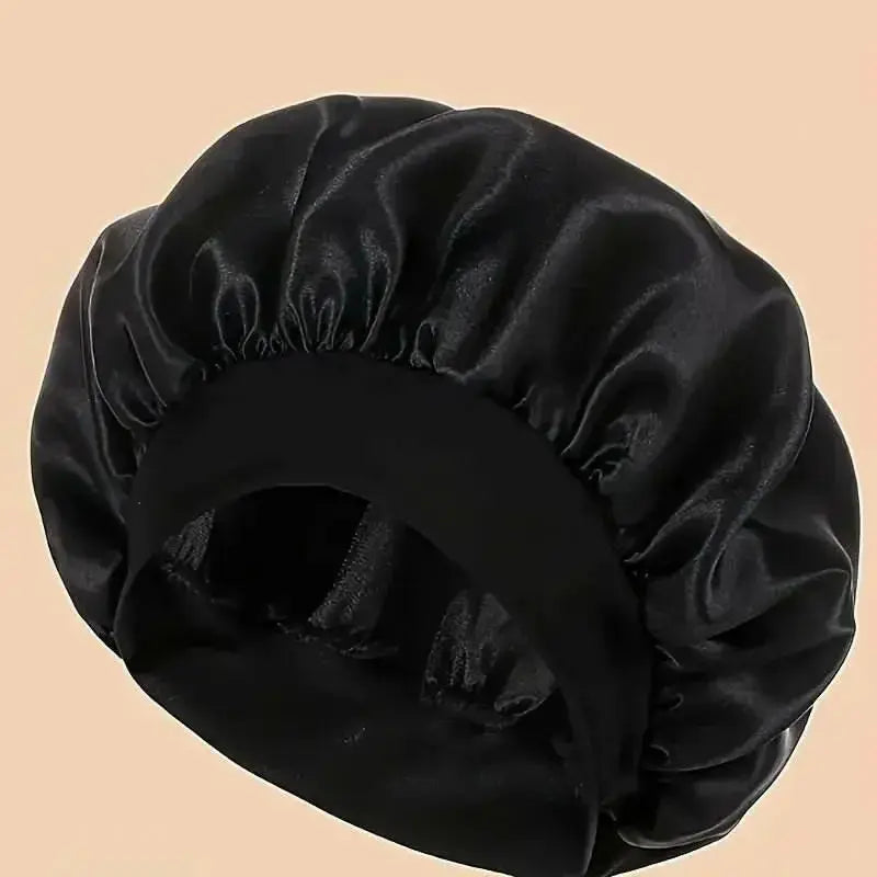 Unscented Satin Sleep Cap Bonnet with Wide Brim Comfortable Elastic - Plush Fashion Hub
