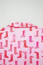 Printed Shirt and Shorts Pajama Set - Plush Fashion Hub