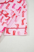Printed Shirt and Shorts Pajama Set - Plush Fashion Hub