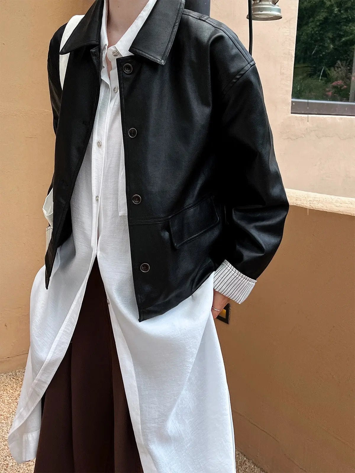 Retro PU Leather High-end Motorcycle Jacket Plush Fashion Hub