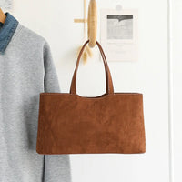 Retro Simple Handbag - Versatile Suede Baguette Bag for Fashionable Shoulder Hobo Style Plush Fashion Hub