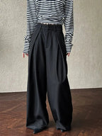 Lace-paneled Wide-leg Suit Pants - Plush Fashion Hub