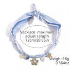 Ribbon Flower Charm Necklace - Plush Fashion Hub