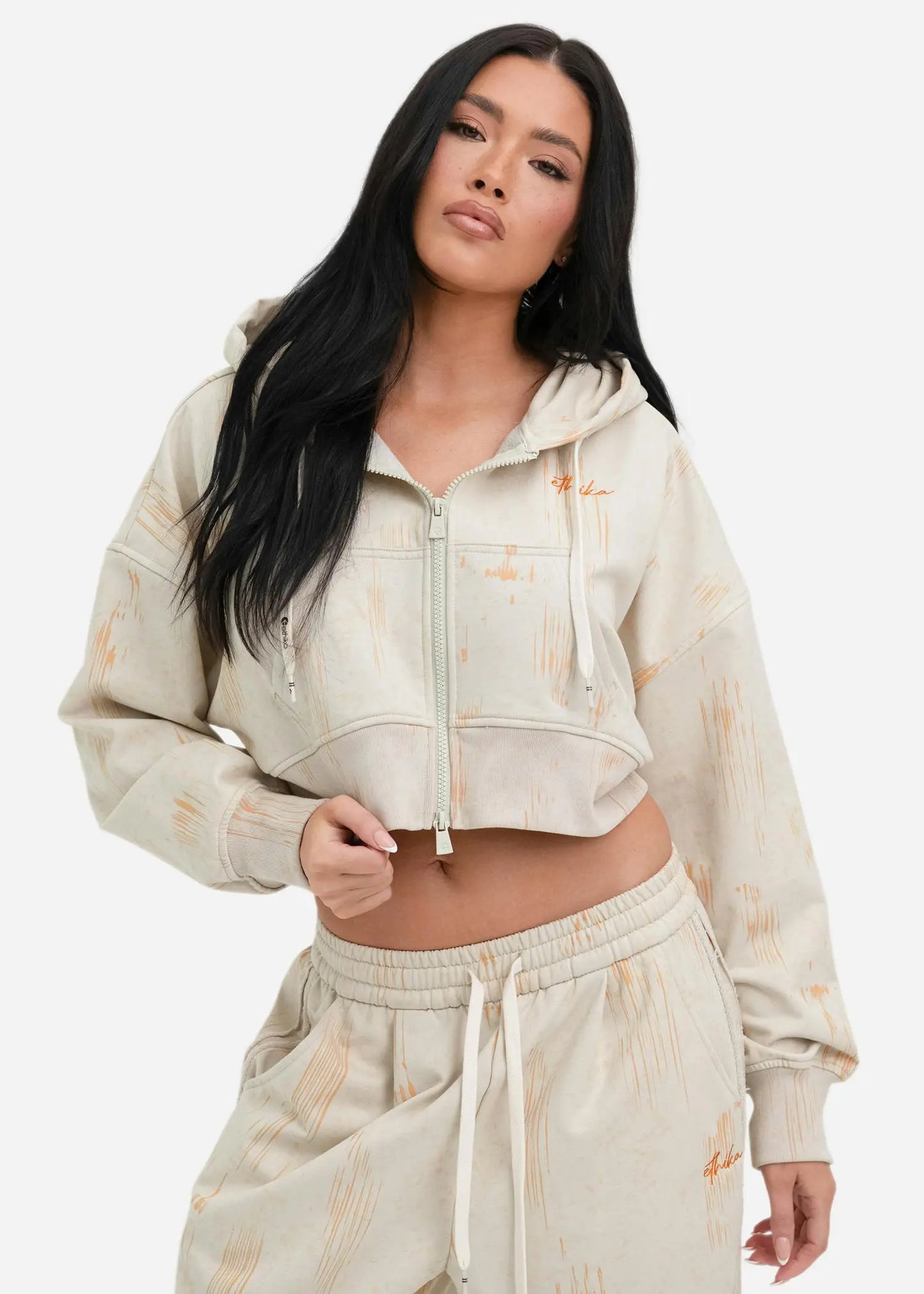 Roamer Tan | Womens Crop Zip Hoodie Plush Fashion Hub