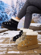 Round Toe Platform Boots - Plush Fashion Hub