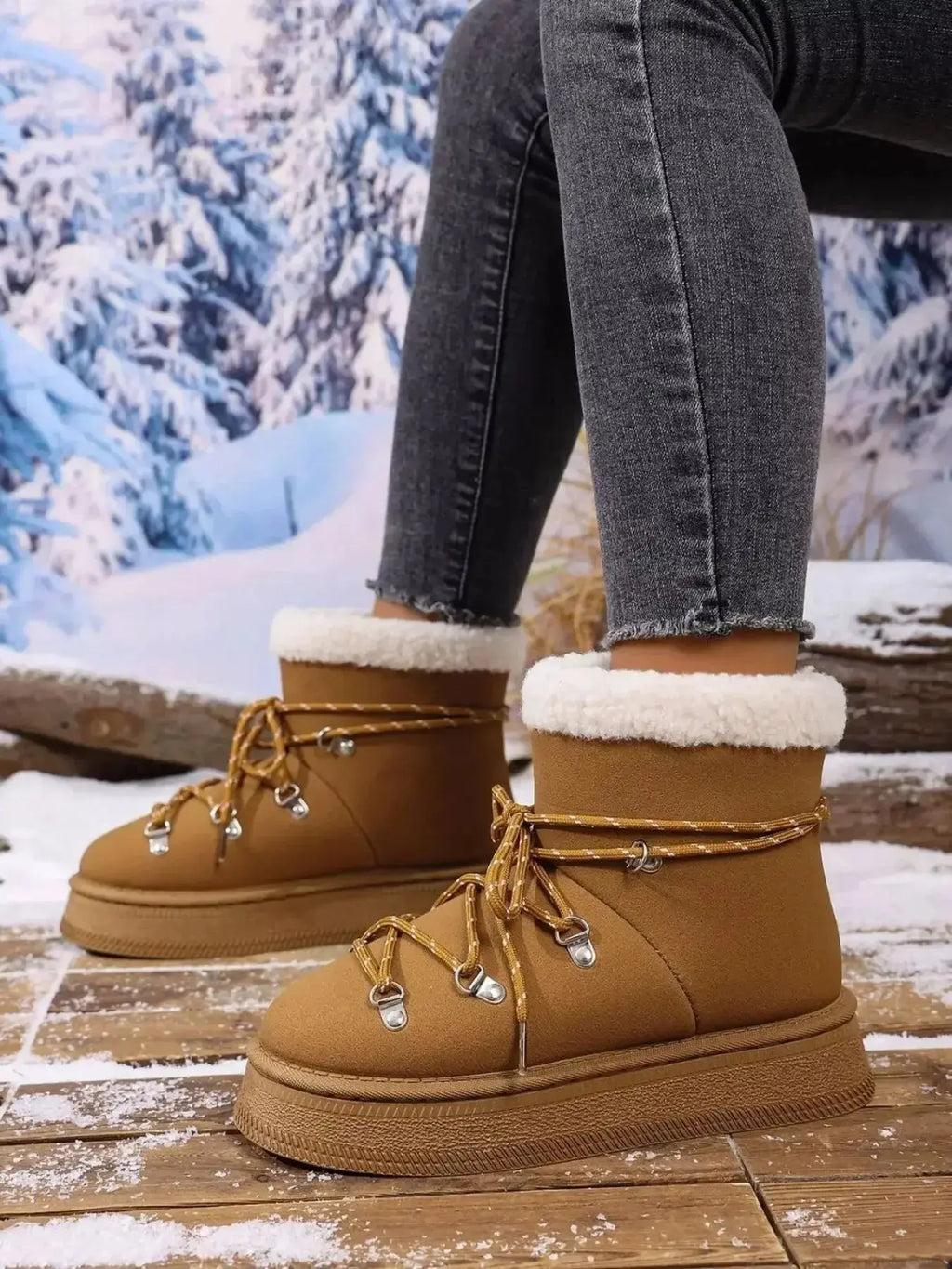 Round Toe Platform Boots - Plush Fashion Hub