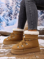 Round Toe Platform Boots - Plush Fashion Hub
