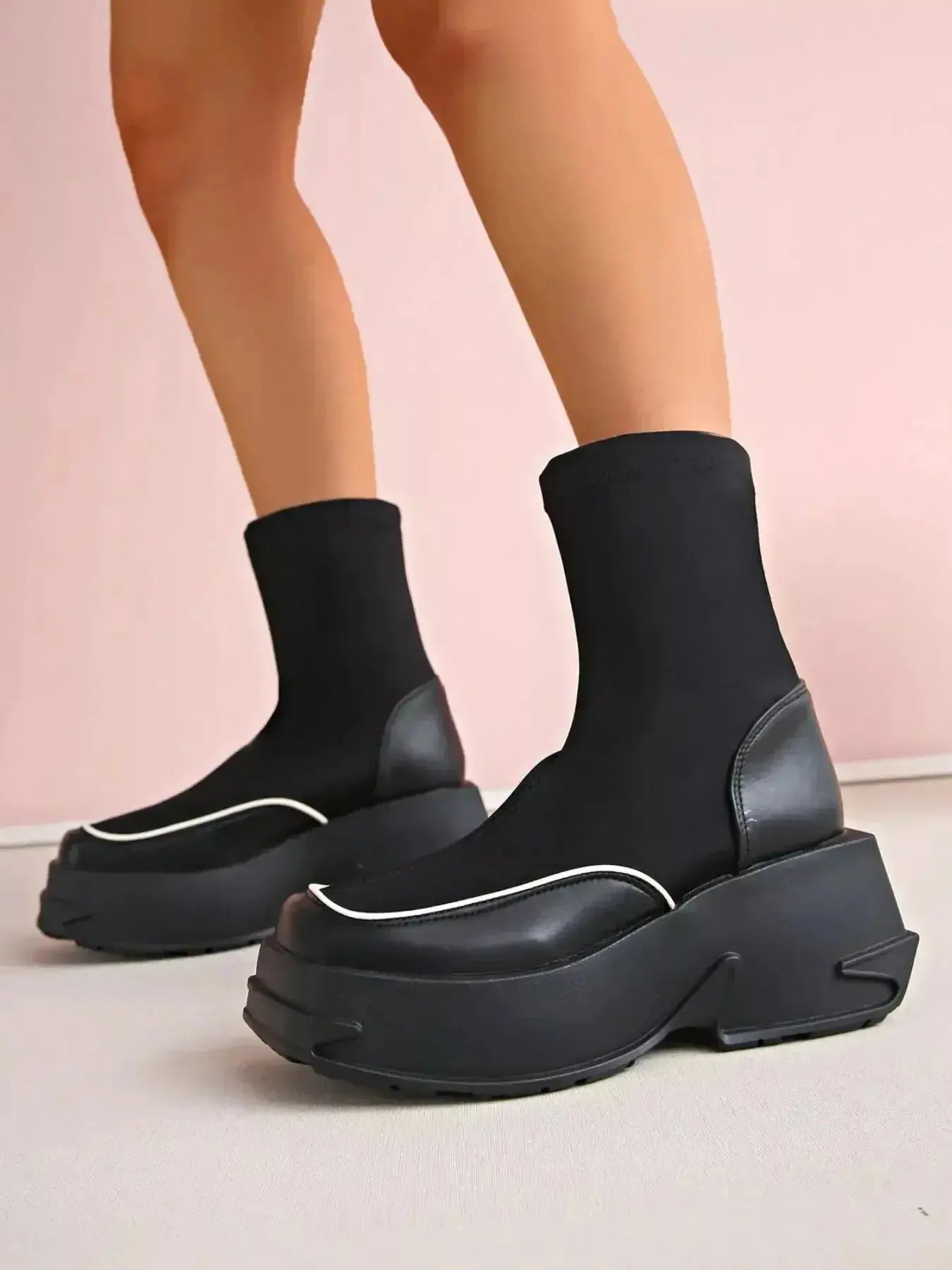 Round Toe Platform Boots - Plush Fashion Hub