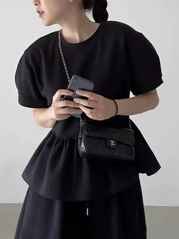 Ruffled Puff Sleeve T-Shirt Plush Fashion Hub