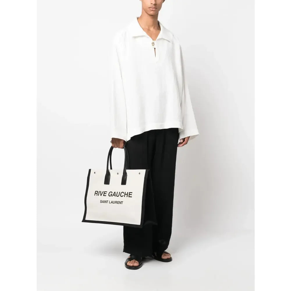 Saint Laurent Neutrals Tote Bags Men - Plush Fashion Hub