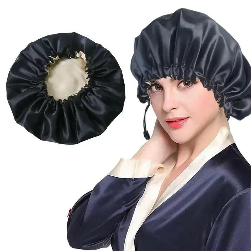 Shower Cap Soft Silk Dual-use Bath Cap Chemotherapy Cap - Plush Fashion Hub