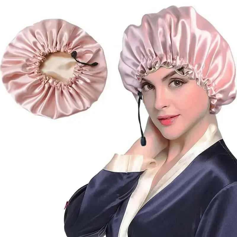 Shower Cap Soft Silk Dual-use Bath Cap Chemotherapy Cap - Plush Fashion Hub