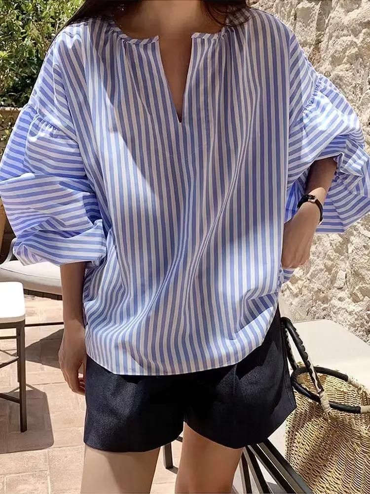 Simple V-neck Shirt Plush Fashion Hub