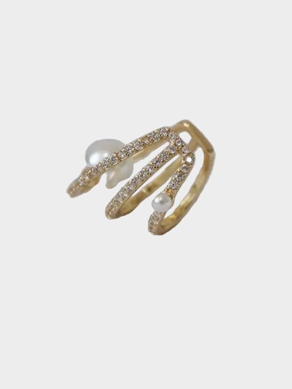 Single Multi-Layer Pearl Zircon Ear Bone Clip Earring Plush Fashion Hub