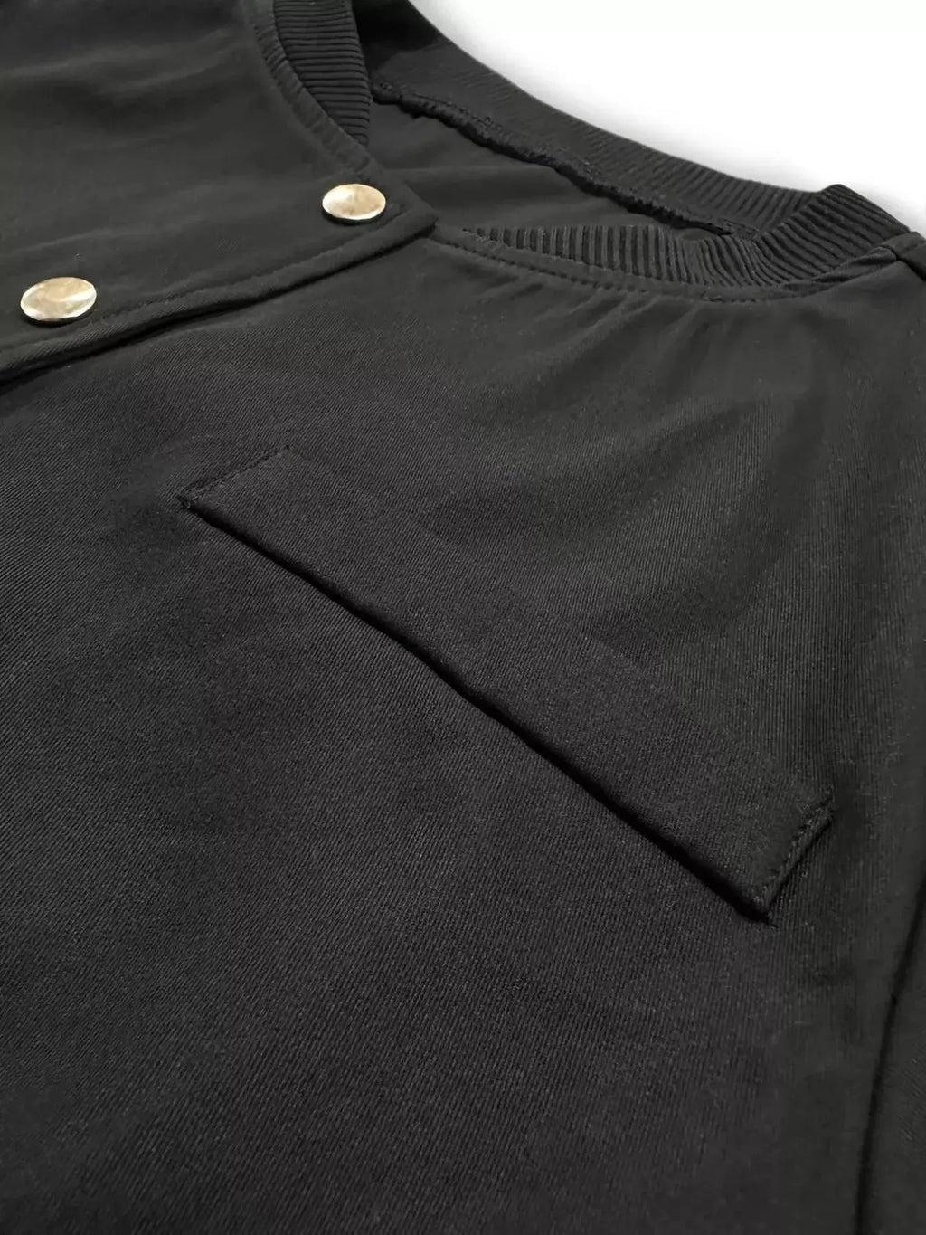 Snap Down Cropped Bomber Jacket - Plush Fashion Hub