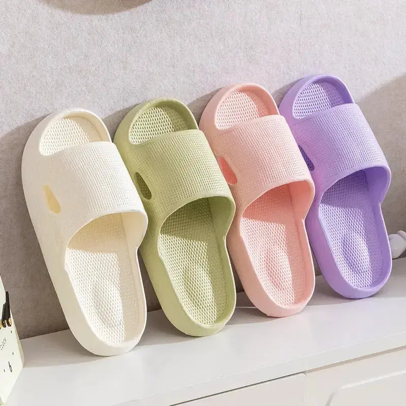 Solid Color Thick Bottom Home Non-slip Floor Bathroom Slipper - Plush Fashion Hub