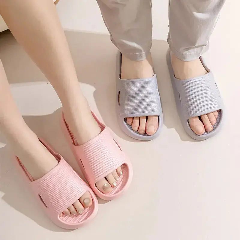 Solid Color Thick Bottom Home Non-slip Floor Bathroom Slipper - Plush Fashion Hub