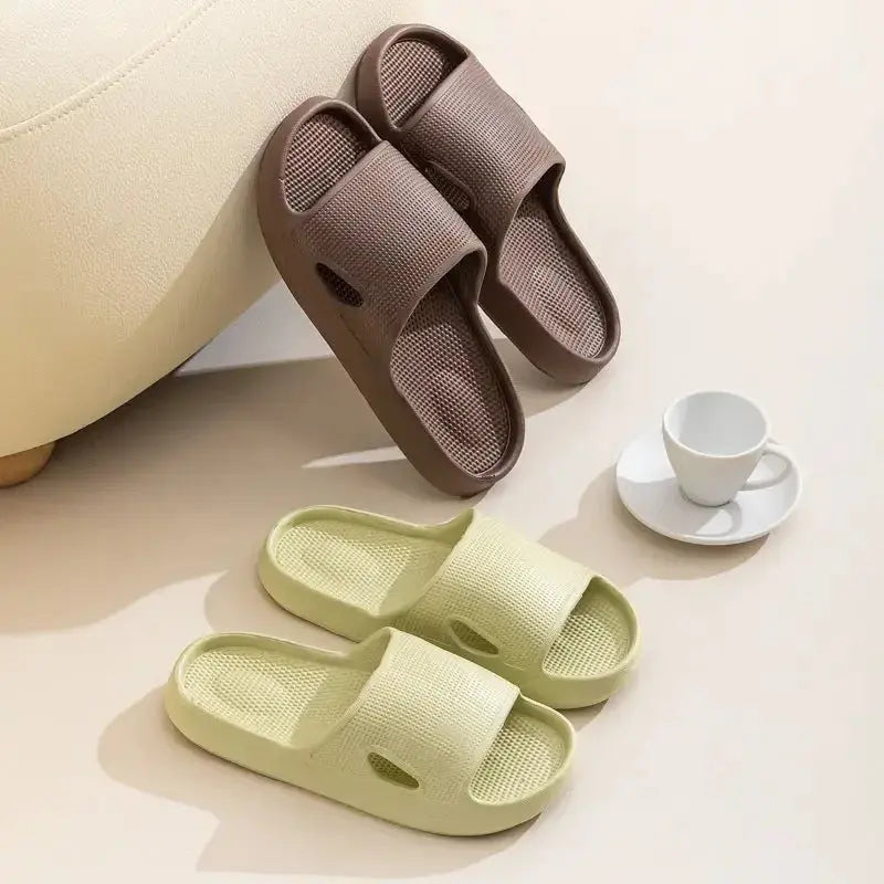 Solid Color Thick Bottom Home Non-slip Floor Bathroom Slipper - Plush Fashion Hub
