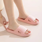 Solid Color Thick Bottom Home Non-slip Floor Bathroom Slipper - Plush Fashion Hub