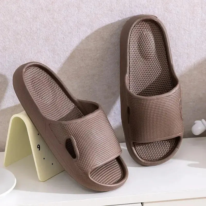 Solid Color Thick Bottom Home Non-slip Floor Bathroom Slipper - Plush Fashion Hub