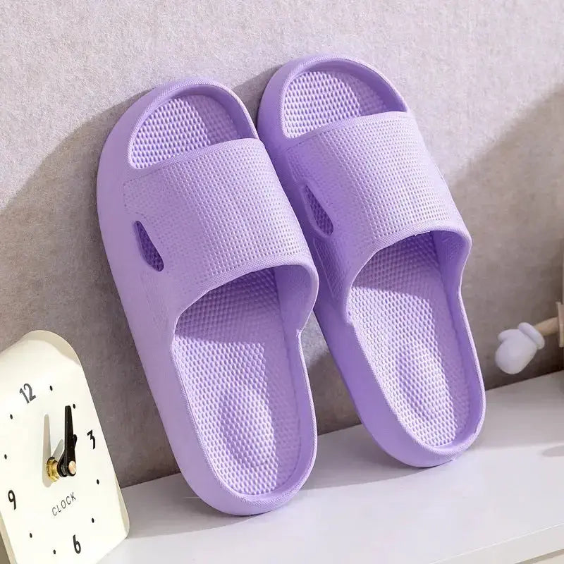 Solid Color Thick Bottom Home Non-slip Floor Bathroom Slipper - Plush Fashion Hub