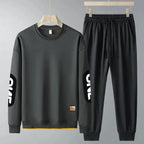 Spring And Autumn New Casual Sweatshirt Trousers Set For Men - Plush Fashion Hub