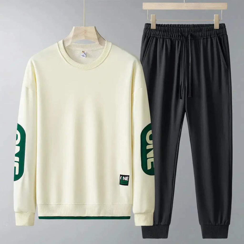 Spring And Autumn New Casual Sweatshirt Trousers Set For Men - Plush Fashion Hub