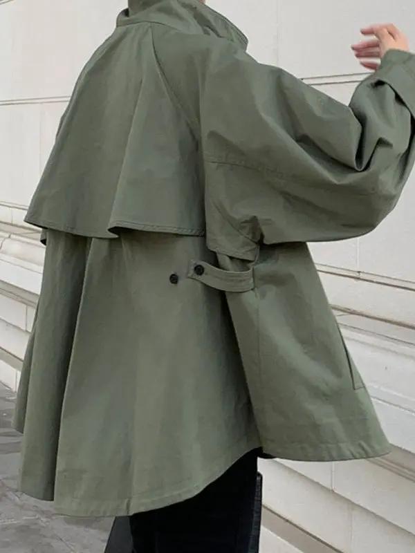 Stand Collar Cape Loose Short Jacket Plush Fashion Hub