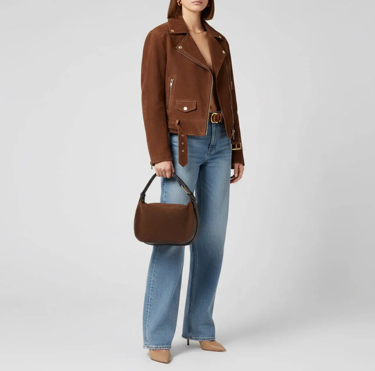 Suede Leather Crossbody Bag TAKEASY